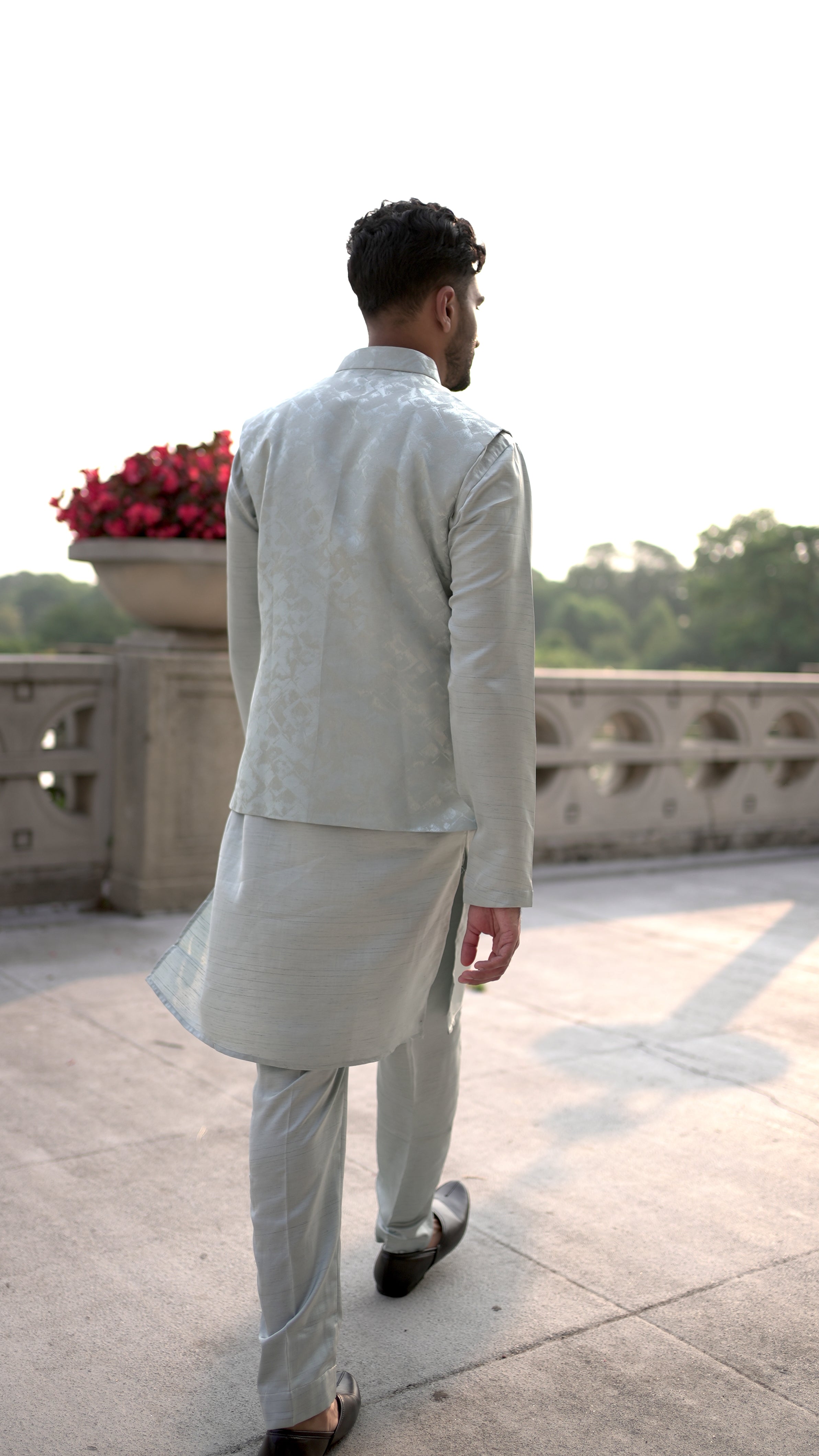 Pastel Green Vest and Kurta Set