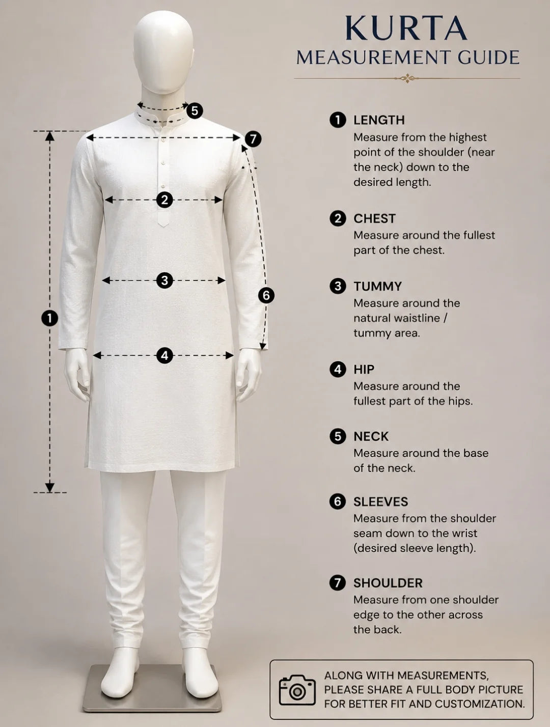 Kurta Measurement