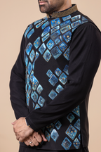 Midnight Blue Diamond Jacket Set
