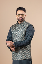 Emerald Ogee Vest & Kurta Set