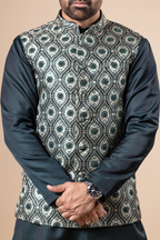Emerald Ogee Vest & Kurta Set