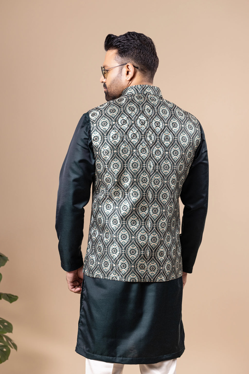 Emerald Ogee Vest & Kurta Set