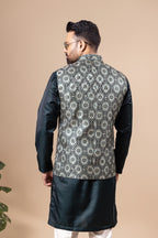 Emerald Ogee Vest & Kurta Set