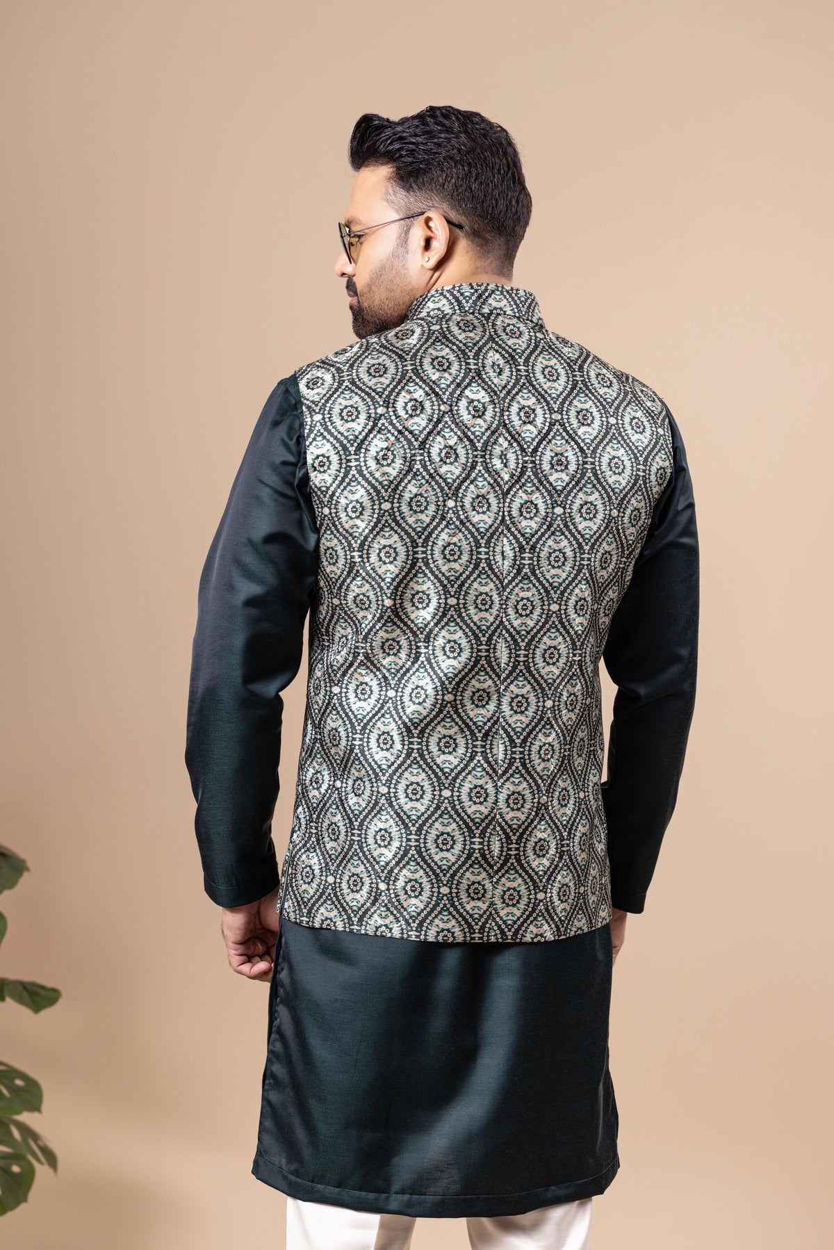 Emerald Ogee Vest & Kurta Set