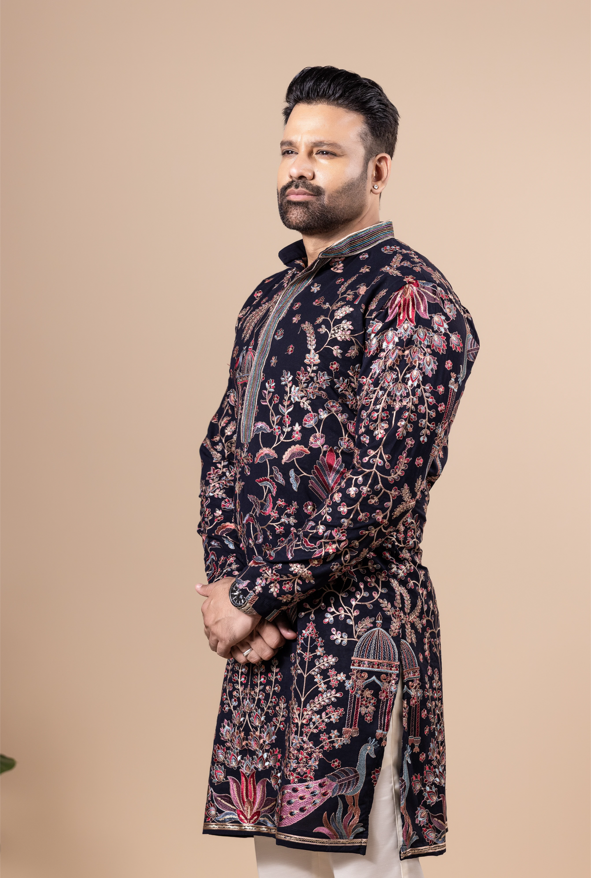 Midnight Mughal Garden Kurta Set
