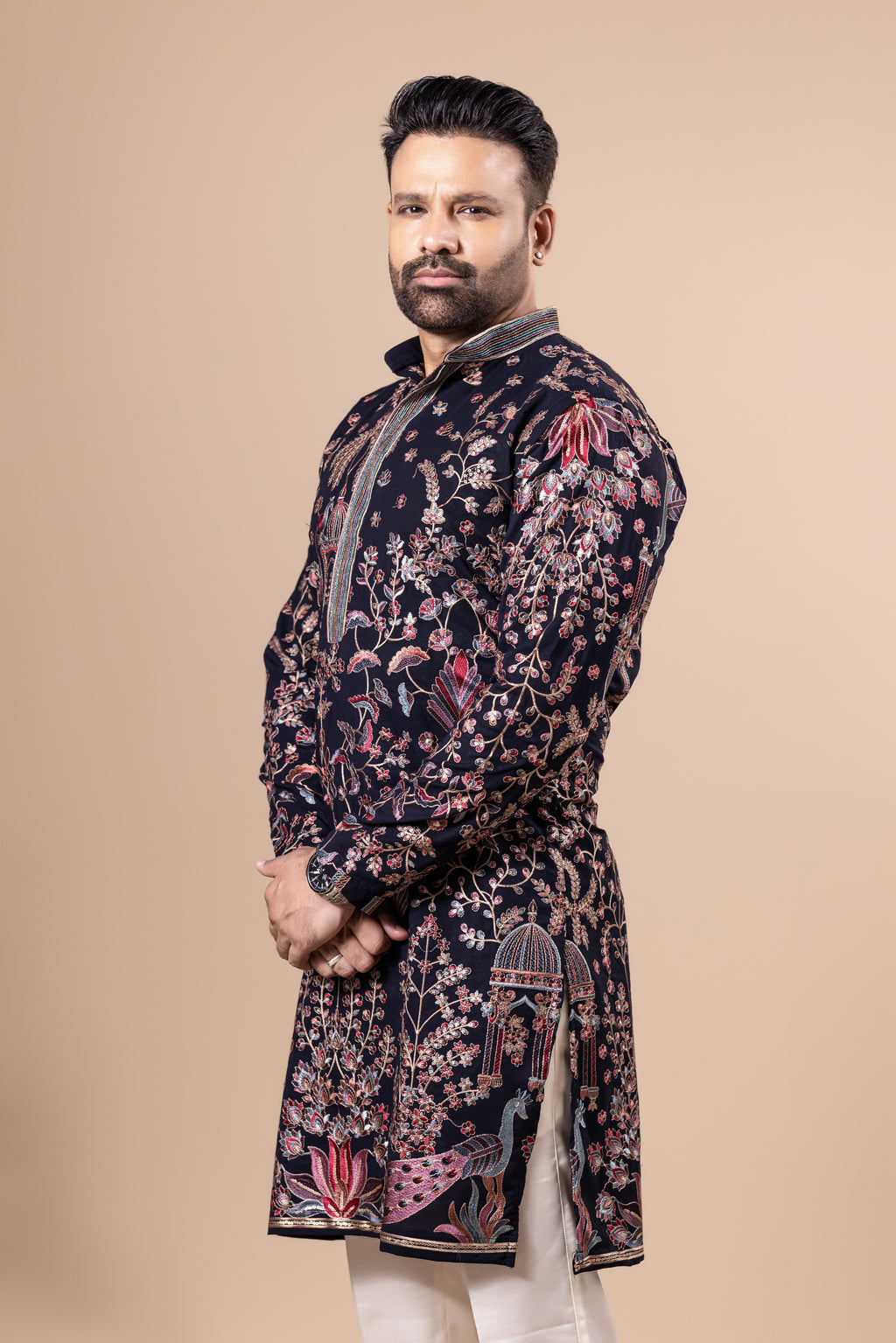 Midnight Mughal Garden Kurta Set