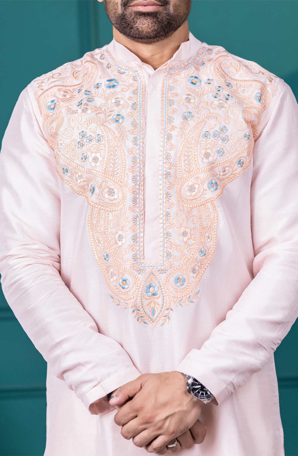 Blush Pink Embroidered Kurta Set