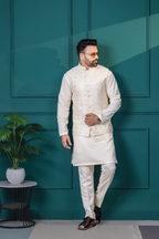 Ivory Diamond Vest & Kurta Set