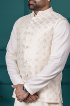 Ivory Diamond Vest & Kurta Set